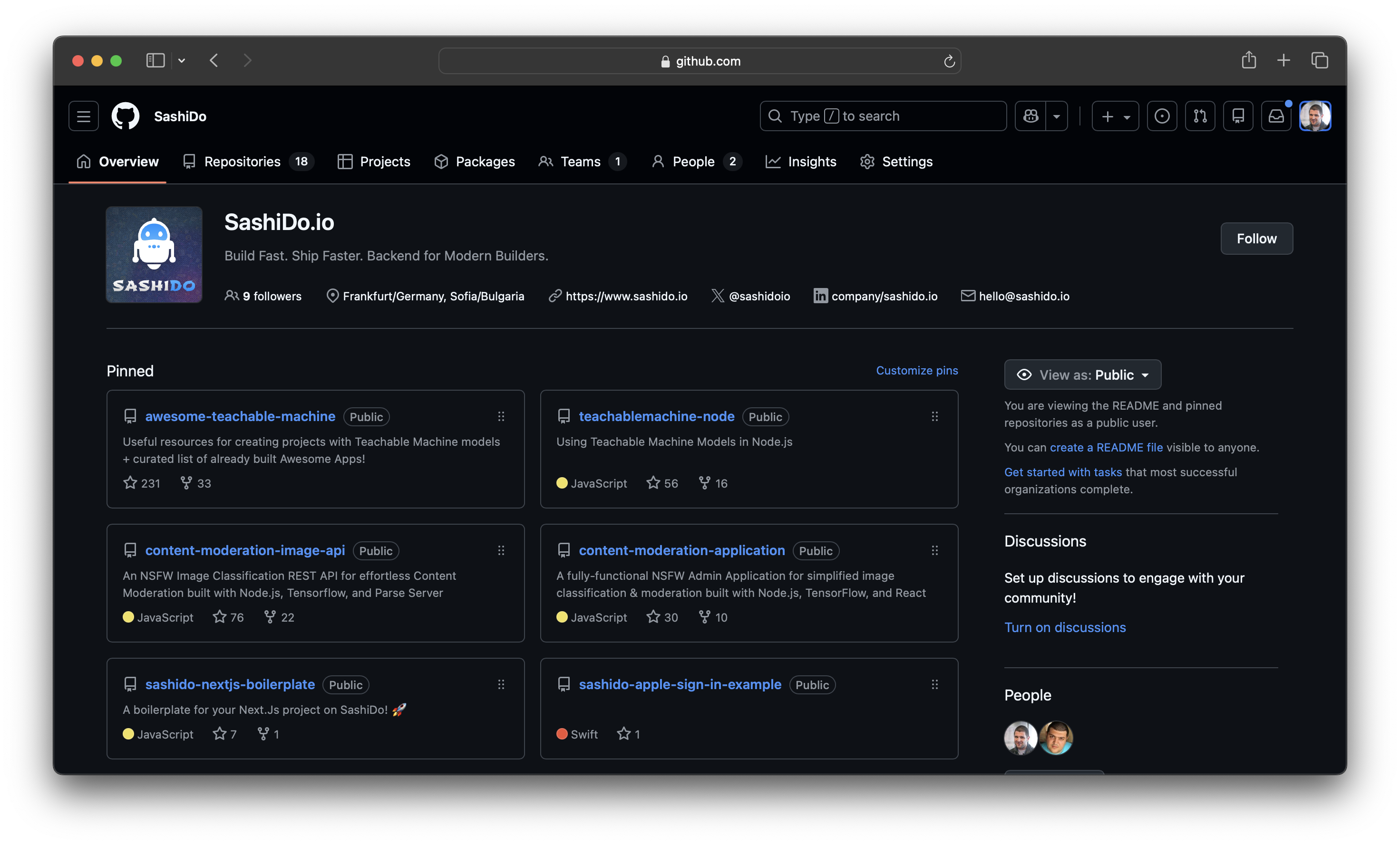 SashiDo Github Profile